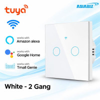 Tuya WiFi 2 Gang Smart Touch Switch White Color (Latest Edition)